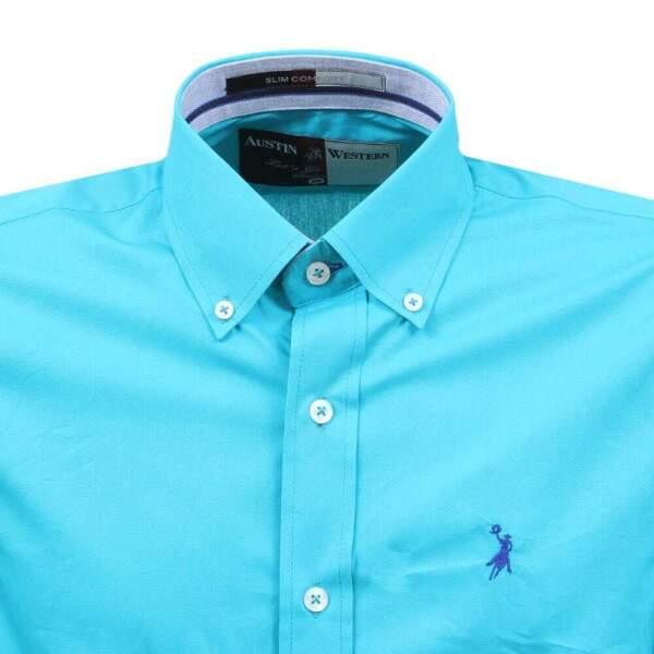 Camisa Masculina Verde gua Austin Manga Longa 34484