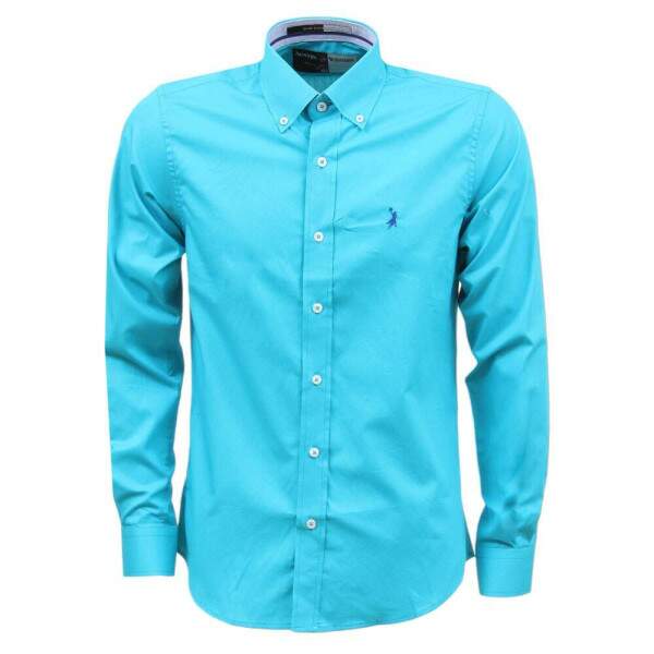 Camisa Masculina Verde gua Austin Manga Longa 34484