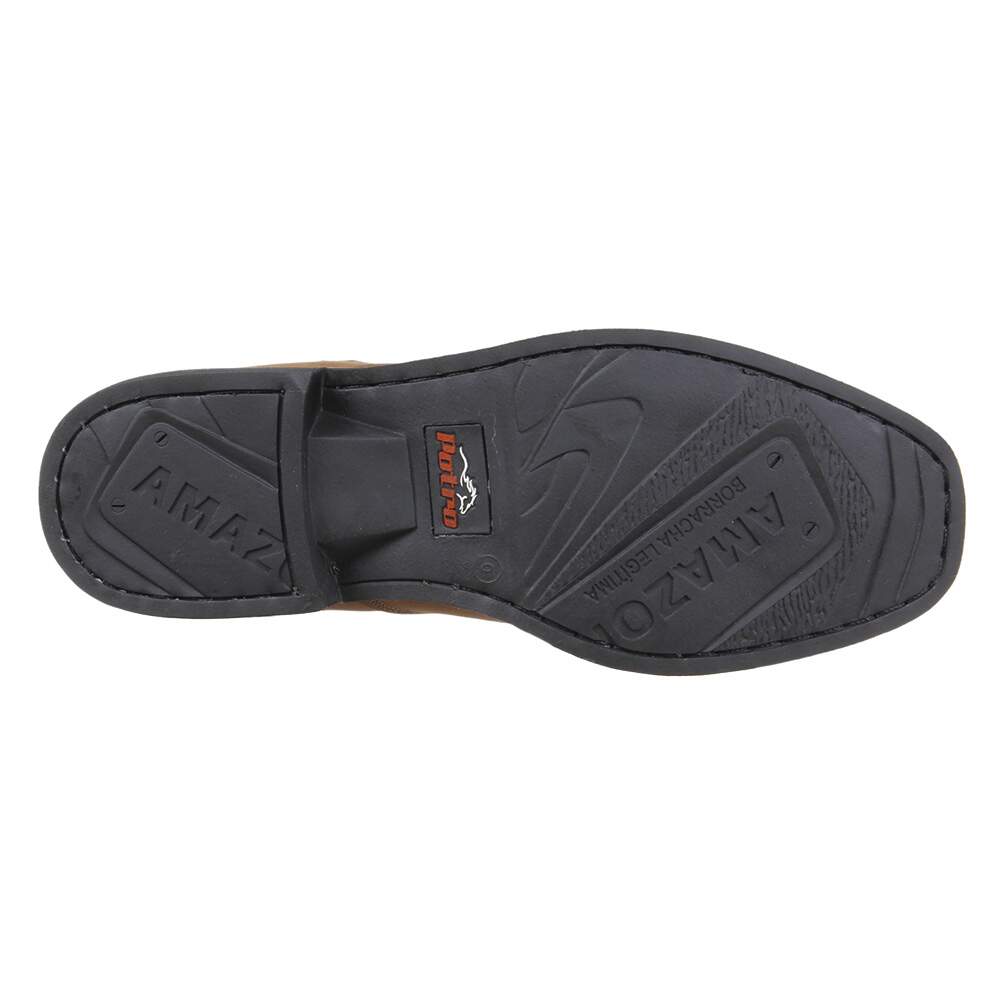 Botina Masculina Potro Bico Quadrado Chocolate 35322 - Rodeo West