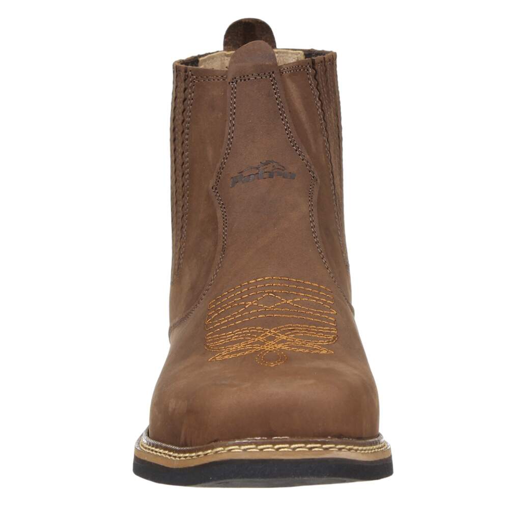 Botina Masculina Potro Bico Quadrado Chocolate 35322 - Rodeo West