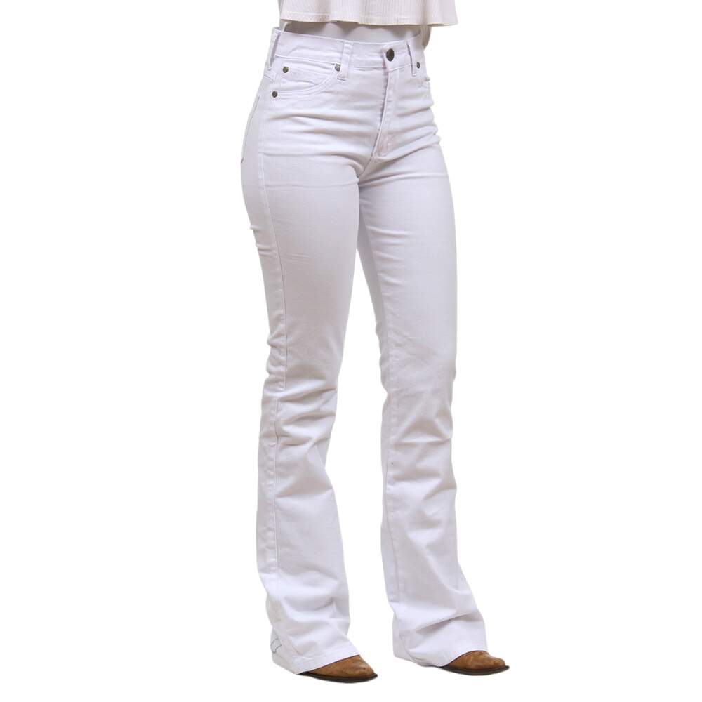 Calça Jeans Branca Flare Feminina com Elastano Wrangler 36305 - Rodeo West