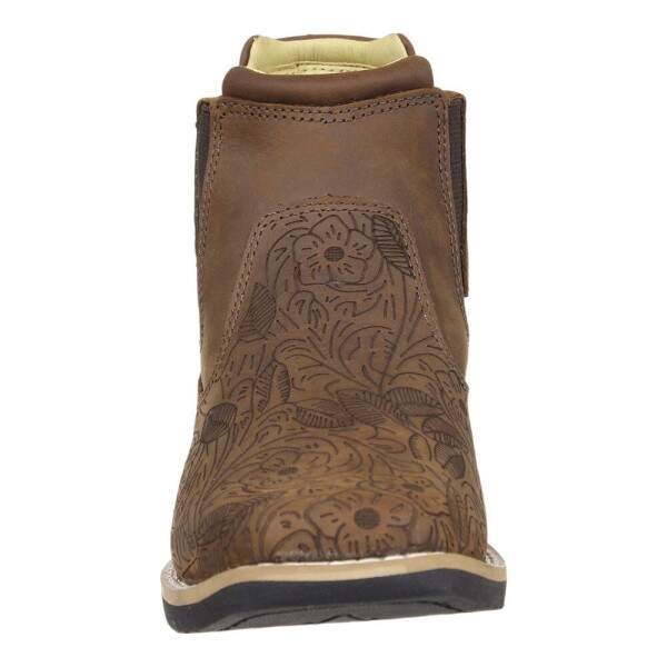 Botina Feminina Bico Quadrado Terra Floral Zebu 36666