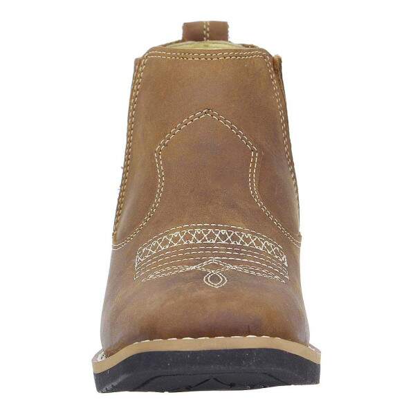 Botina Feminina Couro Marrom Zebu 28330