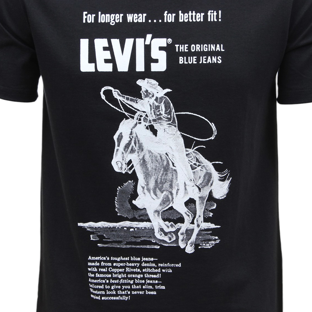 Camiseta Masculina Preta Estampada Levi's 37088 Rodeo West