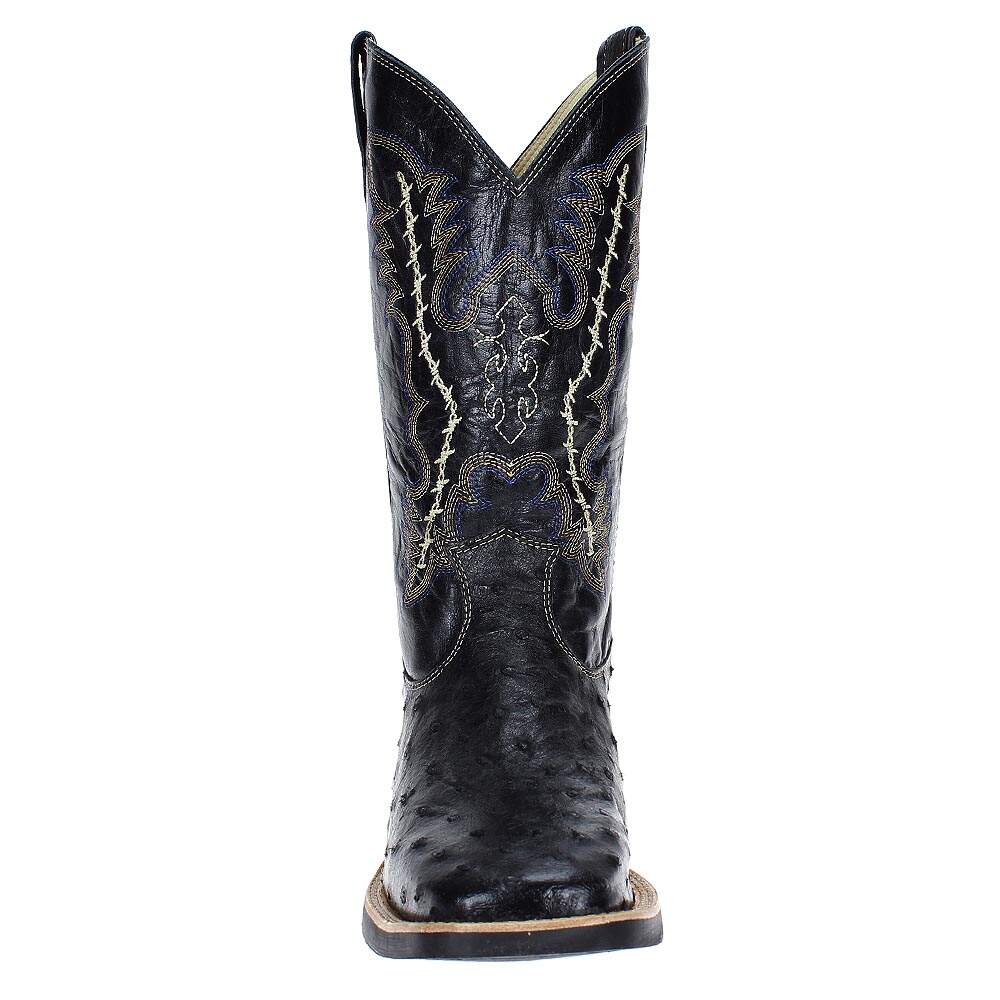 Bota Masculina Preta Exótica Avestruz Classic 17802 - Rodeo West