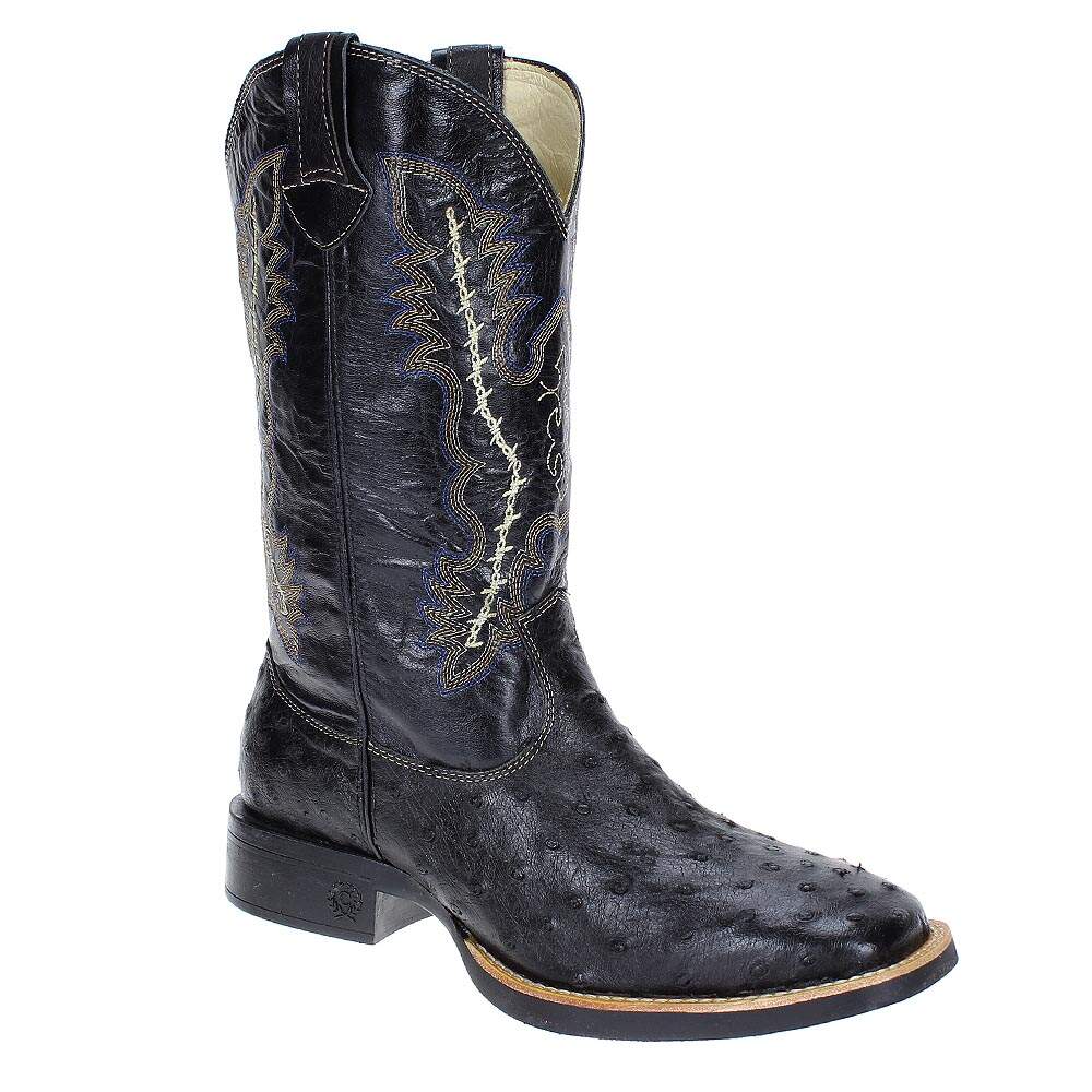 Bota Masculina Preta Exótica Avestruz Classic 17802 - Rodeo West
