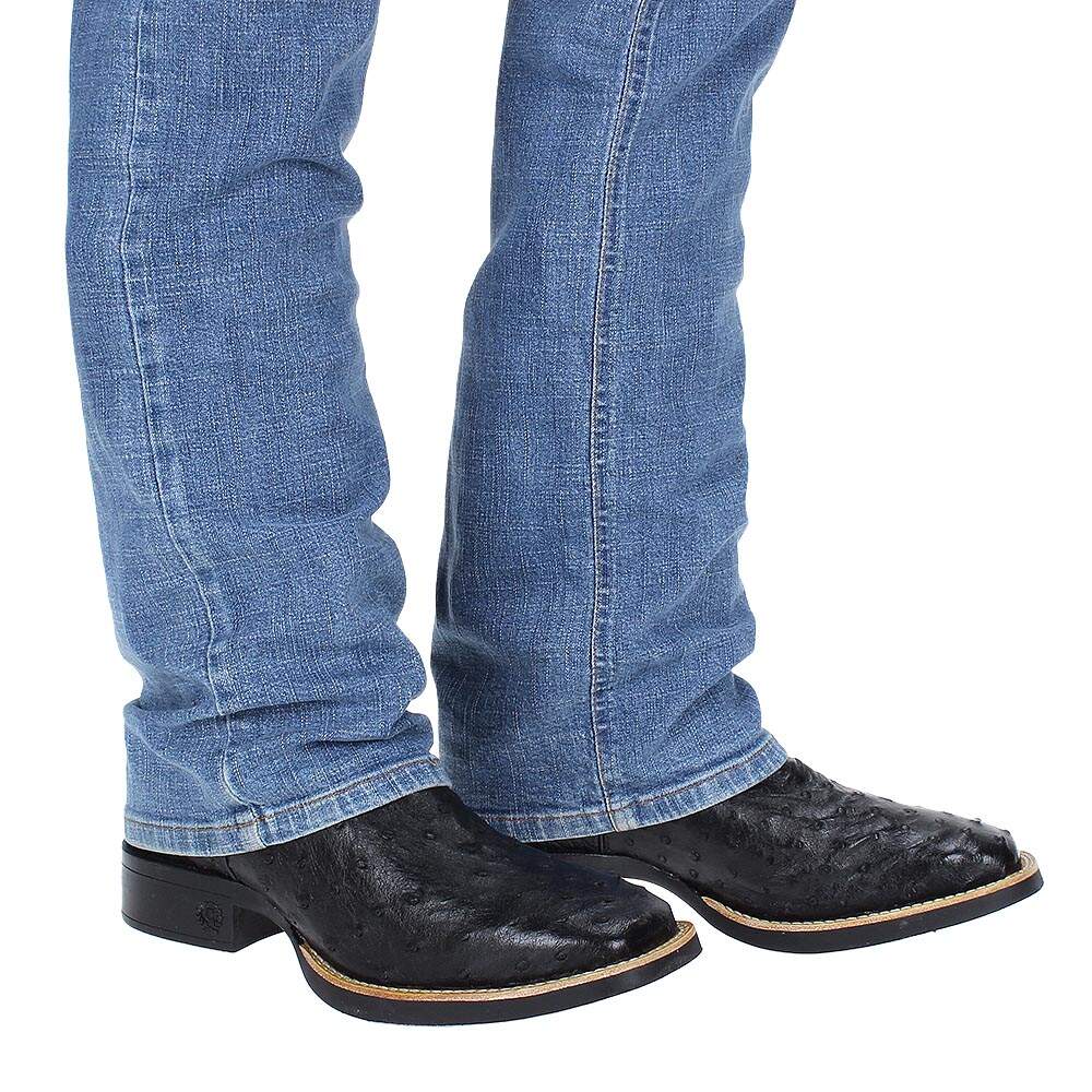 Bota Masculina Preta Exótica Avestruz Classic 17802 - Rodeo West