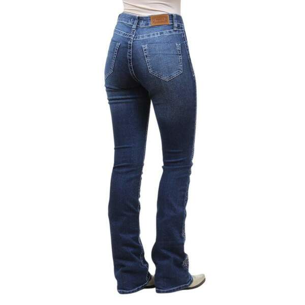 Cala Jeans Feminina Azul Flare com Strass Dock's 37386