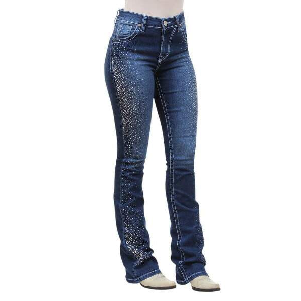 Cala Jeans Feminina Azul Flare com Strass Dock's 37386