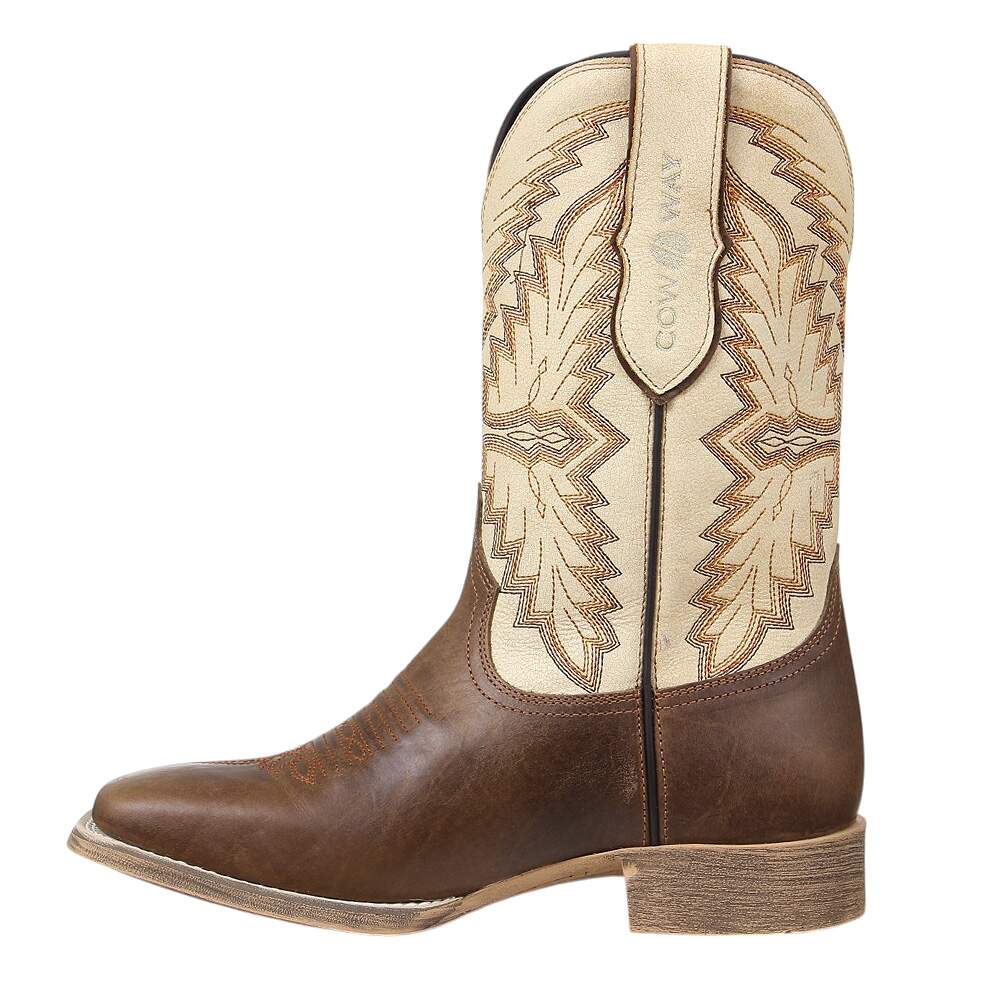 Bota Masculina Bico Quadrado Castanho Cow Way 37506 - Rodeo West