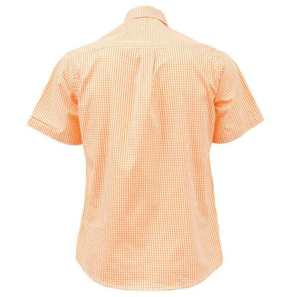 Camisa Masculina Manga Curta Xadrez Laranja Tuff 37615