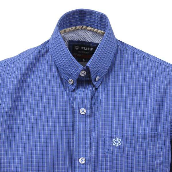 Camisa Masculina Manga Curta Xadrez Azul Tuff 37616