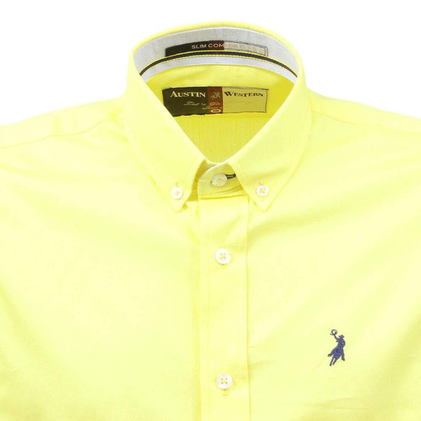 Camisa Masculina Manga Longa Amarela Austin Western 37698