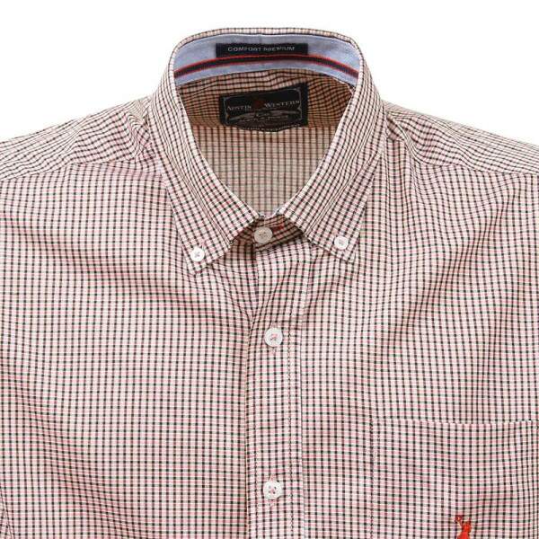 Camisa Masculina Manga Curta Rosa Austin Western 37699