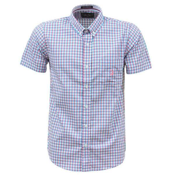 Camisa Masculina Manga Curta Azul Austin Western 37701