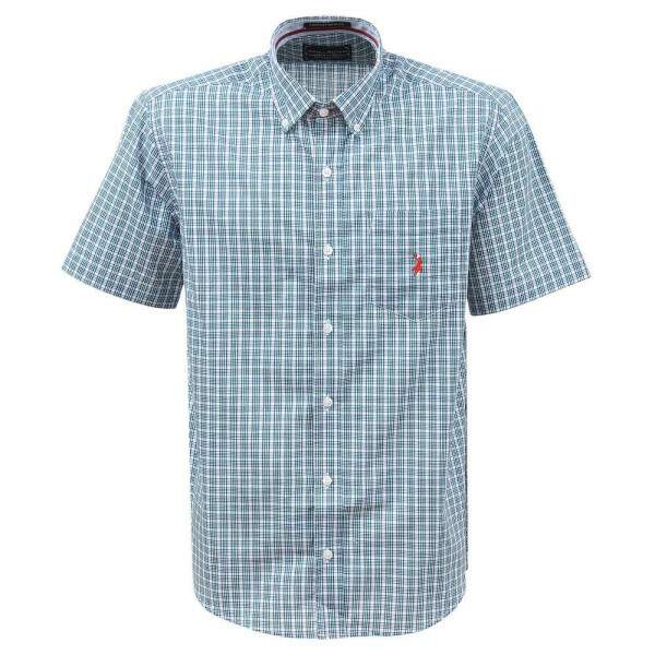 Camisa Masculina Manga Curta Azul Austin Western 37703