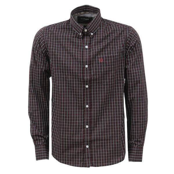 Camisa Masculina Xadrez Manga Longa Preta Tuff 37768