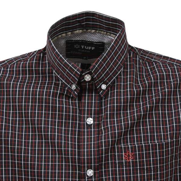 Camisa Masculina Xadrez Manga Longa Preta Tuff 37768