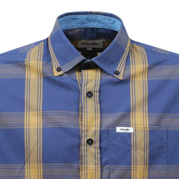 Camisa Masculina Xadrez Azul Manga Longa Wrangler 37788