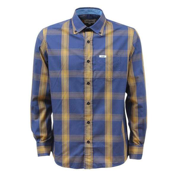 Camisa Masculina Xadrez Azul Manga Longa Wrangler 37788