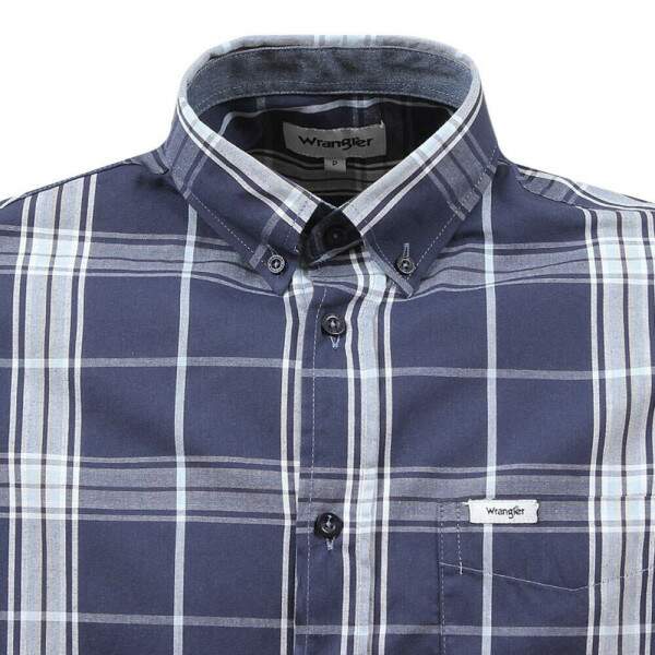 Camisa Masculina Xadrez Azul Manga Longa Wrangler 37816