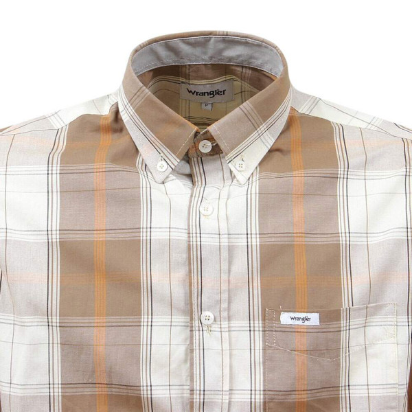 Camisa Masculina Xadrez Marrom Manga Longa Wrangler 37820