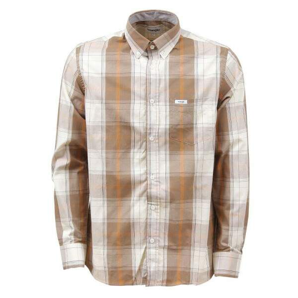 Camisa Masculina Xadrez Marrom Manga Longa Wrangler 37820