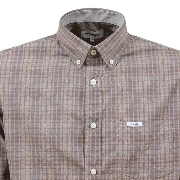 Camisa Masculina Manga Longa Xadrez Cinza Wrangler 37884