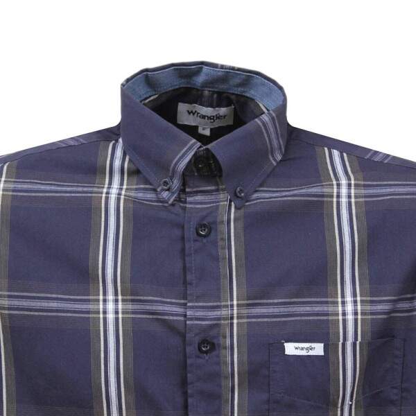 Camisa Masculina Xadrez Azul Manga Longa Wrangler 37786
