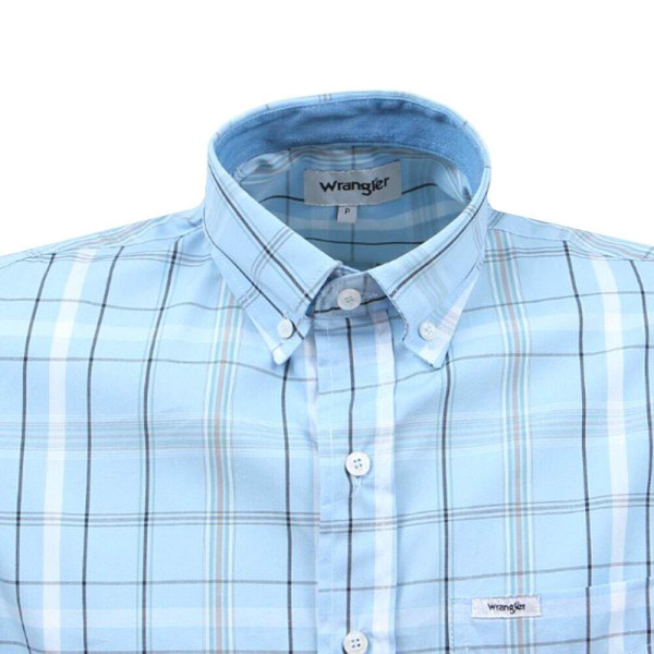 Camisa Masculina Xadrez Azul Manga Longa Wrangler 37783