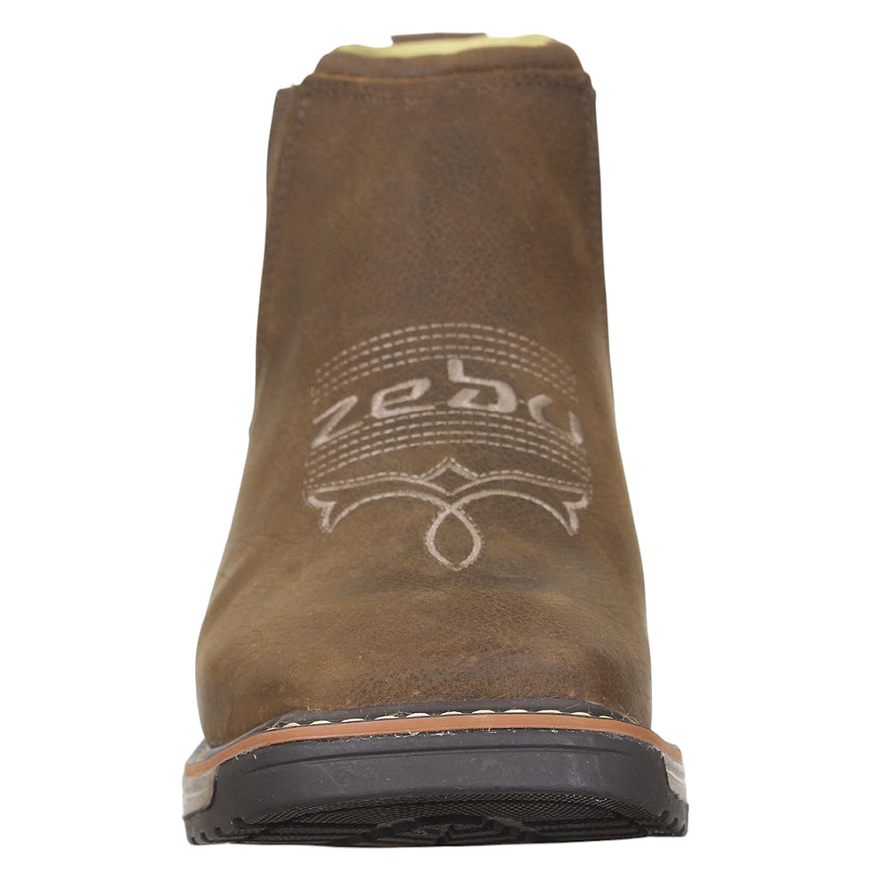Botina Masculina Marrom Bico Quadrado Zebu 37959 - Rodeo West
