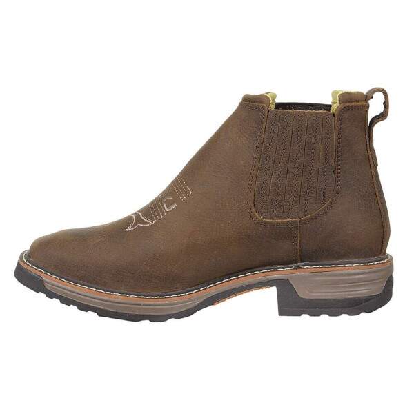 Botina Masculina Marrom Bico Quadrado Zebu 37959