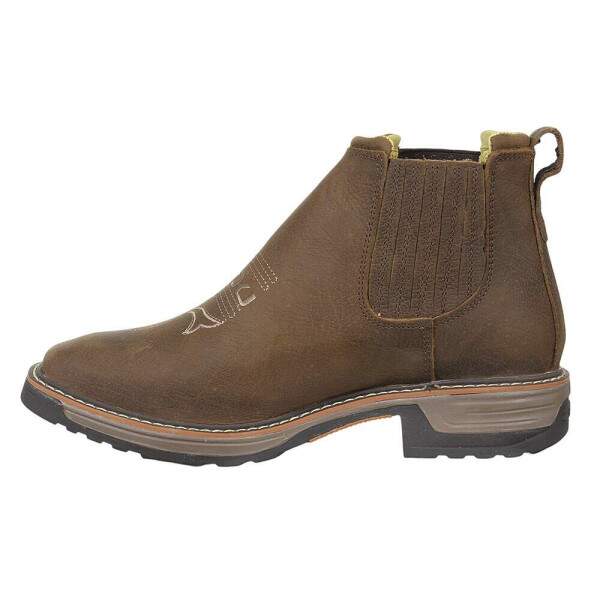 Botina Masculina Marrom Bico Quadrado Zebu 37959