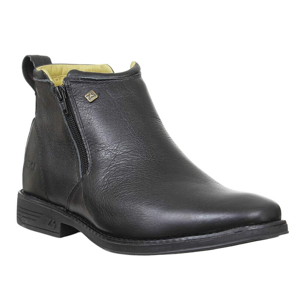 Bubu④ J726 Botina Masculina com Zíper Preta Zebu 37961 - Rodeo West