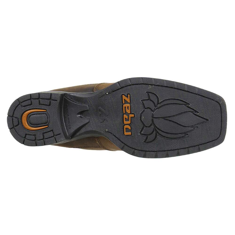 Botina Feminina Marrom Bico Quadrado Zebu 37964 - Rodeo West