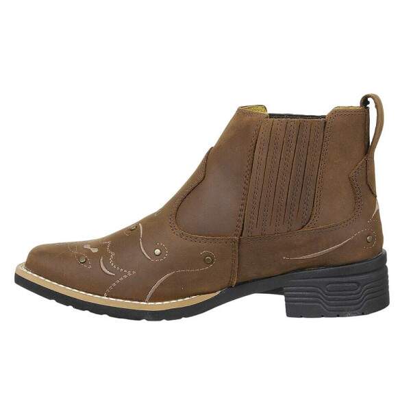 Botina Feminina Marrom Bico Quadrado Zebu 37965