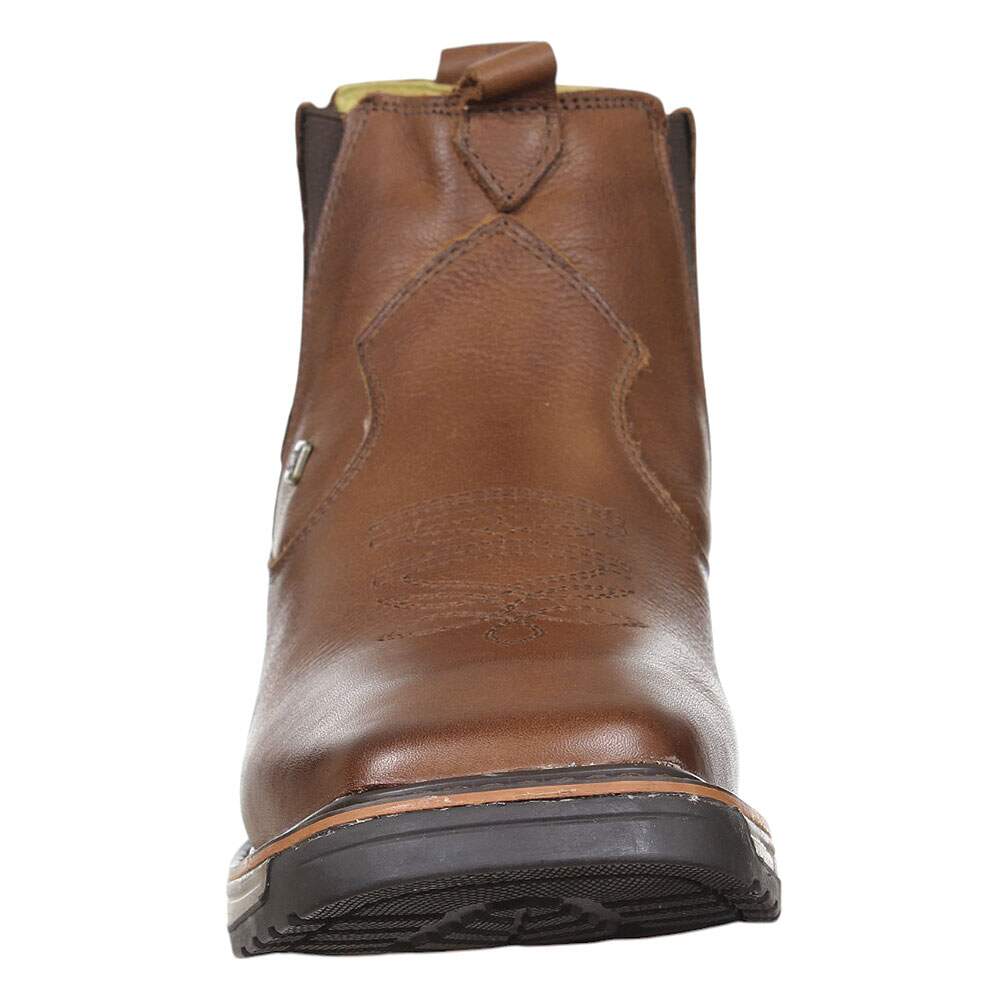 Botina Masculina Marrom Bico Quadrado Zebu 37968 - Rodeo West