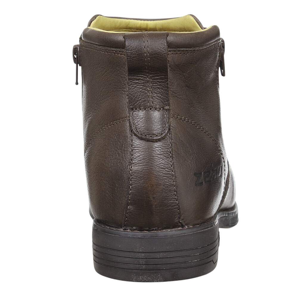 Botina Masculina com Zíper Marrom Zebu 37970 - Rodeo West