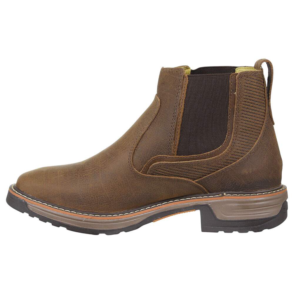 Botina Masculina Marrom Bico Quadrado Zebu 37974 - Rodeo West