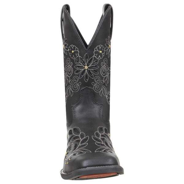 Bota Western Feminina com Bico Quadrado Preta Jcomo 38007