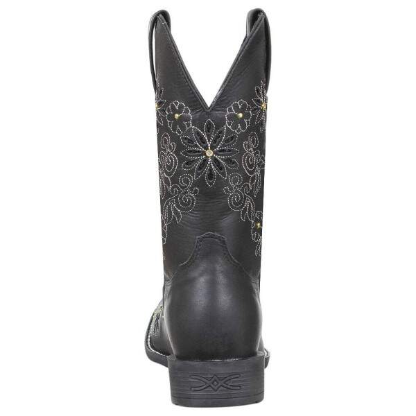 Bota Western Feminina com Bico Quadrado Preta Jcomo 38007