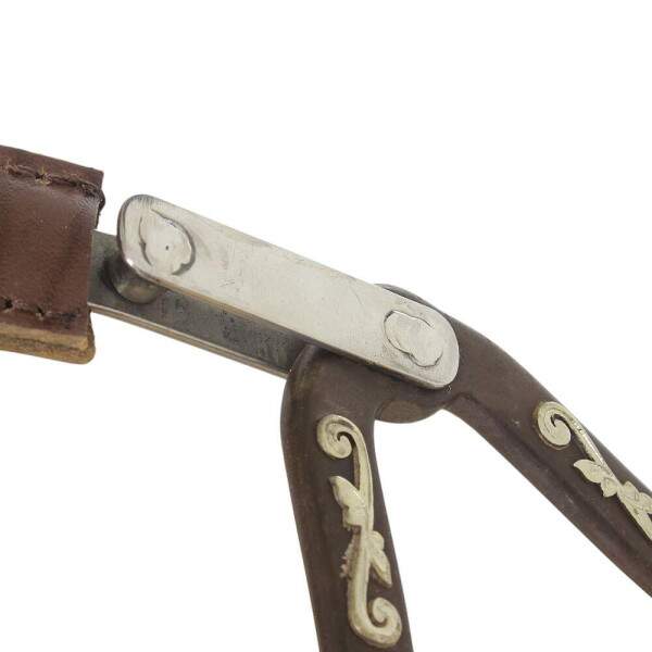 Freio Flat Leather Noseband Hackmore Floral Boots Horse 38170