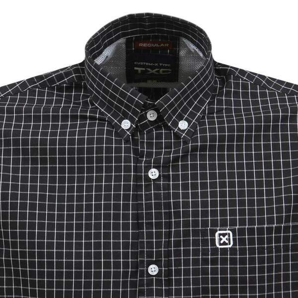 Camisa Xadrez Masculina Preta Manga Longa TXC 38206