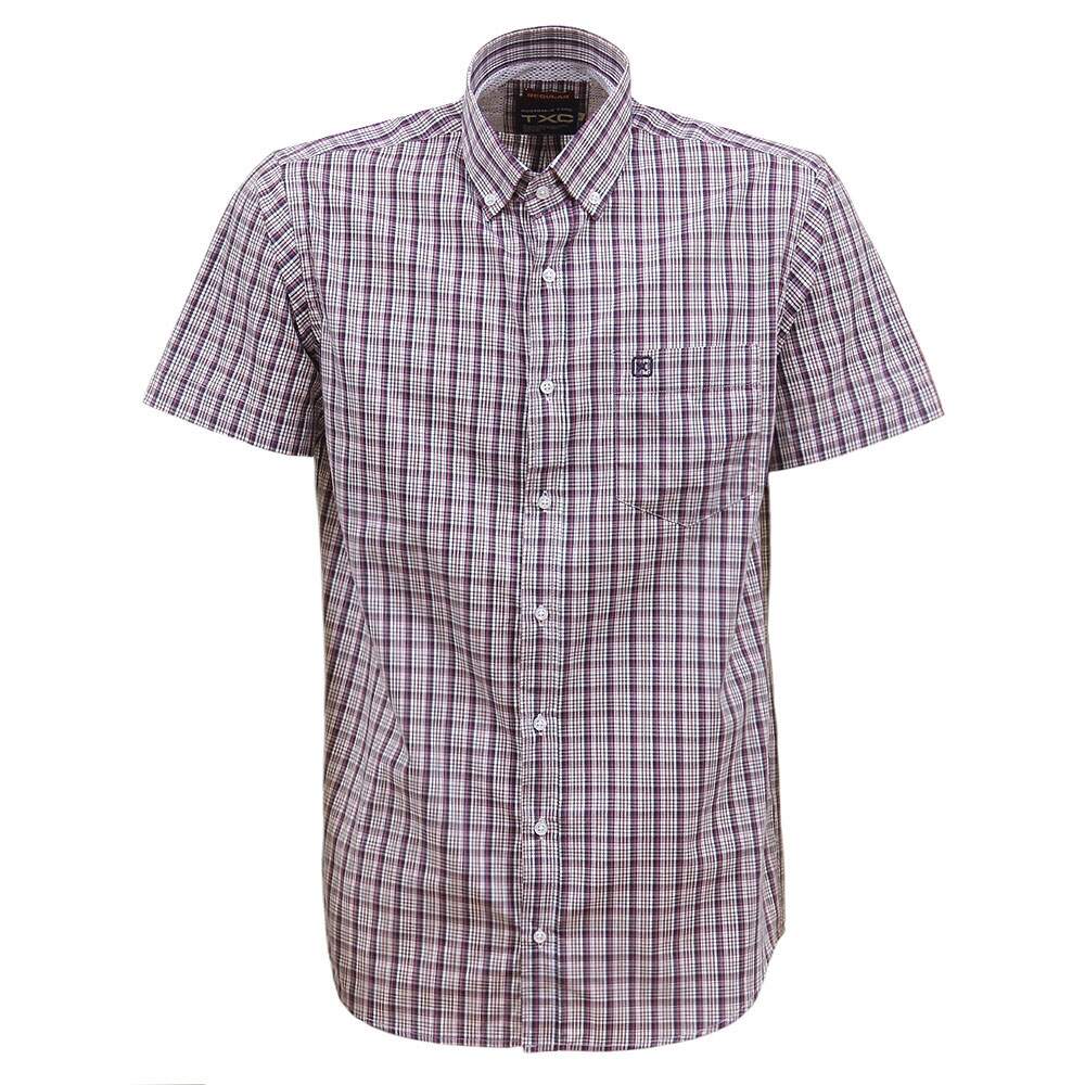 Camisa Xadrez Masculina Roxa Manga Curta TXC 38207 - Rodeo West