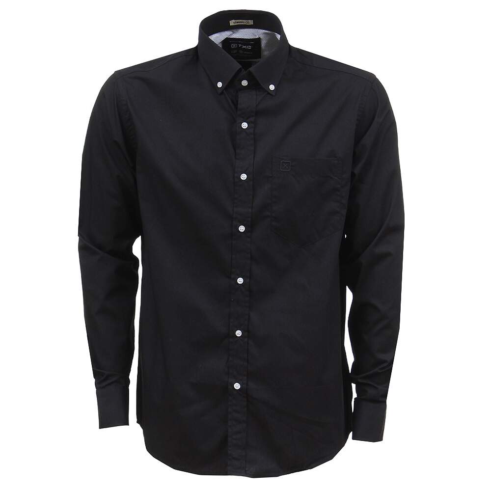 Camisa Preta Manga Longa Masculina Lisa TXC 33769 - Rodeo West