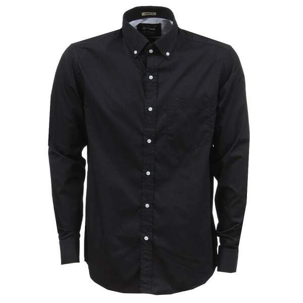 Camisa Preta Manga Longa Masculina Lisa TXC 33769