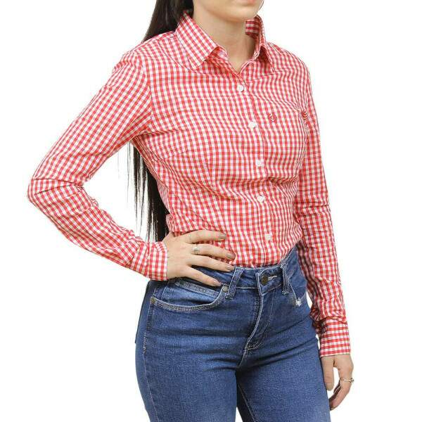 Camisa Xadrez Feminina Vermelha Classic 38224