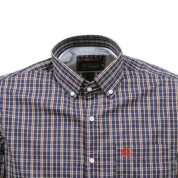 Camisa Xadrez Masculina Azul Marinho Manga Longa TXC 38272