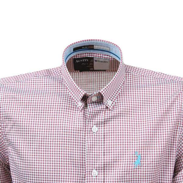 Camisa Xadrez Masculina Manga Longa Rosa Austin Western 38361