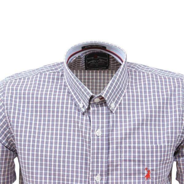 Camisa Xadrez Masculina Manga Curta Roxo Austin Western 38363